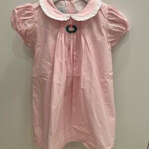 James & Lottie Pink Gingham Dress with Embroidery